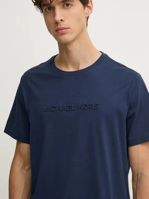 Michael Kors t-shirt bawełniany męski kolor granatowy z aplikacją CF4529H1V2