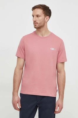 Michael Kors t-shirt bawełniany męski kolor różowy z aplikacją
