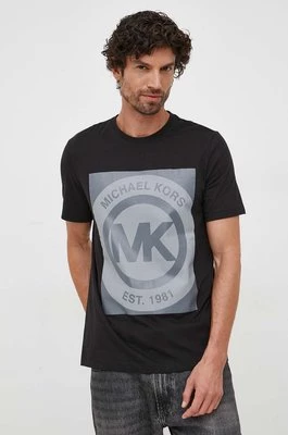 Michael Kors t-shirt lounge bawełniany kolor czarny z nadrukiem 6F36G10091CHEAPER