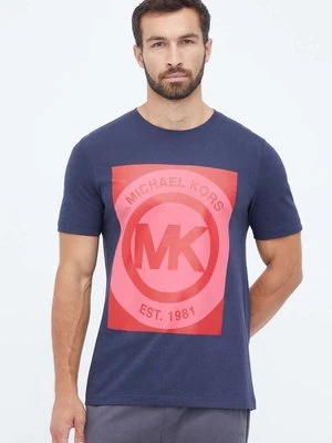 Michael Kors t-shirt lounge bawełniany kolor granatowy z nadrukiem 6F36G10091