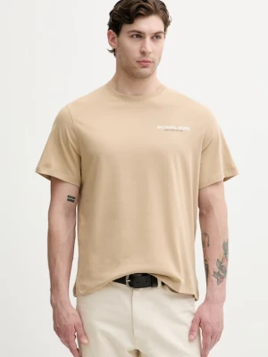 Michael Kors T-shirt męski bawełniany beżowy