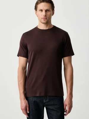 Michael Kors T-shirt męski bawełniany brązowy