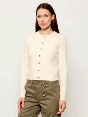 Michael Kors Wełniany kardigan | Slim Fit kremowy