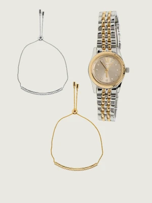 Michael Kors Zegarek + bransoletki Lexington MK4815SET srebrny