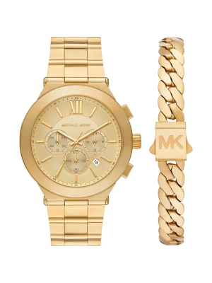 Michael Kors zestaw zegarek i bransoletka męski Billie złoty
