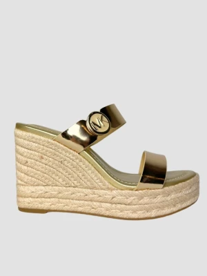 MICHAEL KORS Złote sandały Lucinda Wedge, Rozmiar 41