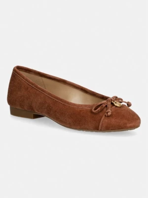 MICHAEL Michael Kors baleriny zamszowe Piper Flex Ballet brązowy