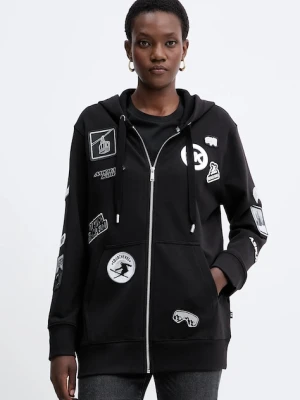 MICHAEL Michael Kors bluza bawełniana damska kolor czarny z kapturem z aplikacją MF551WQ4MY
