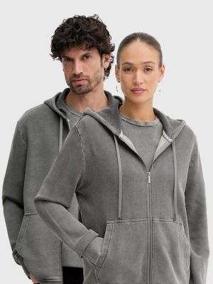 MICHAEL Michael Kors bluza bawełniana kolor szary z kapturem melanżowa UR552JL5DC