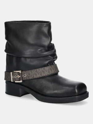 MICHAEL Michael Kors botki skórzane Colby kolor czarny na płaskim obcasie 40F5COFE6L.292