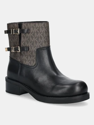 MICHAEL Michael Kors botki skórzane Darrington damskie kolor czarny na płaskim obcasie 40F5DTFE7L.292