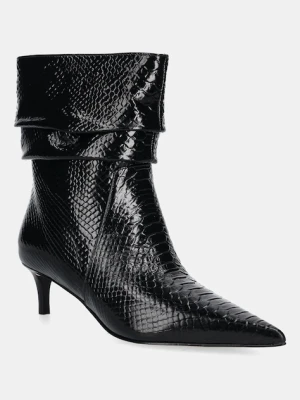 MICHAEL Michael Kors botki skórzane Dawn damskie kolor czarny na szpilce 40T5DWME5L.001