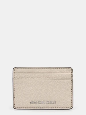 MICHAEL Michael Kors etui na karty skórzane kolor beżowy
