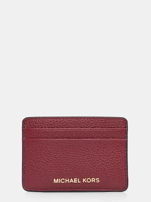 MICHAEL Michael Kors etui na karty skórzane kolor bordowy 32F7GF6D0L