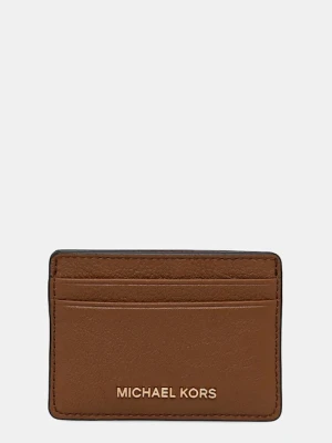 MICHAEL Michael Kors etui na karty skórzane kolor brązowy 32F7GF6D0L