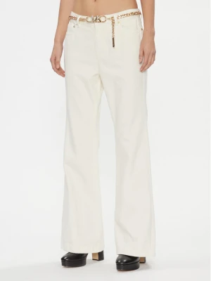 MICHAEL Michael Kors Jeansy MF3904180V Écru Flared Fit Kremowy