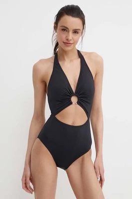 MICHAEL Michael Kors jednoczęściowy strój kąpielowy HALTER ONE PIECE kolor czarny lekko usztywniona miseczka MM2R243