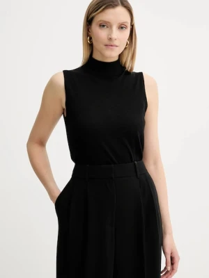 MICHAEL Michael Kors kamizelka wełniana damski kolor czarny lekki z półgolfem MT561904VR