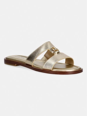 MICHAEL Michael Kors klapki damskie skórzane Erin Flat Sandal złoty