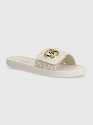 Zdjęcie produktu MICHAEL Michael Kors klapki MK Charm Slide damskie kolor beżowy 40R4MKFA1B