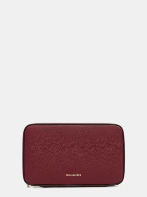 MICHAEL Michael Kors kosmetyczka skórzana kolor bordowy 32T5GTMV3L
