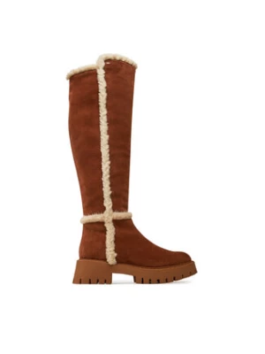 MICHAEL Michael Kors Kozaki Asher Suede and Faux Shearling Boot 40F4ASFB6S Brązowy