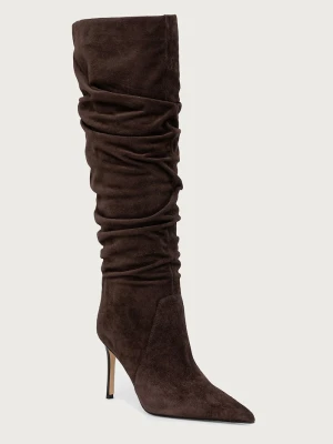 MICHAEL Michael Kors kozaki na szpilce damskie zamszowe Dawn Heeled Boot brązowy