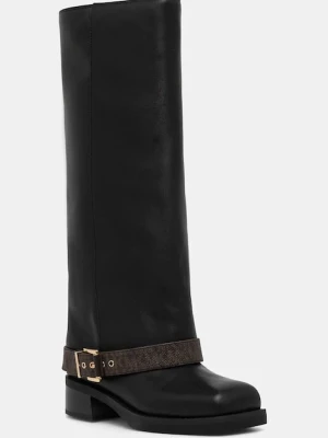 MICHAEL Michael Kors kozaki skórzane Colby damskie kolor czarny na płaskim obcasie 40F5COFB6L.292