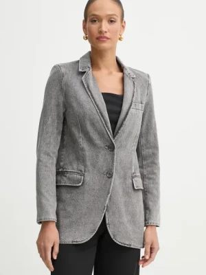 MICHAEL Michael Kors marynarka jeansowa kolor szary jednorzędowa gładka MR510A75G2