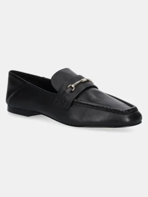 MICHAEL Michael Kors mokasyny skórzane Lena damskie kolor czarny na płaskim obcasie 40R5LEFP1L.001