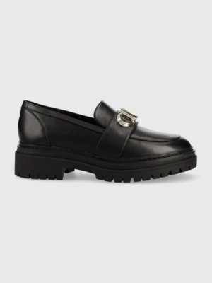 MICHAEL Michael Kors mokasyny skórzane Parker damskie kolor czarny na platformie 40F2PKFP1L