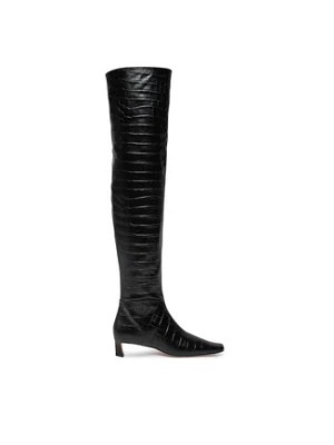 MICHAEL Michael Kors Muszkieterki Cosmo Crocodile Embossed Leather Boot 40F4CSMB5E Czarny