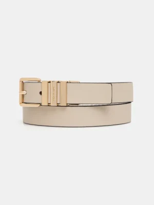 MICHAEL Michael Kors pasek dwustronny damski kolor beżowy 559179