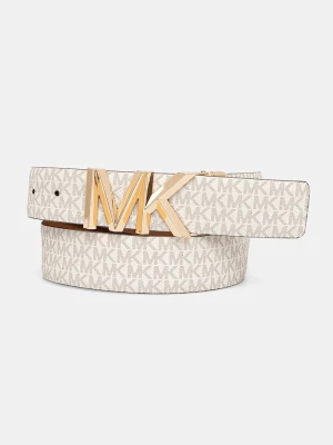 MICHAEL Michael Kors pasek dwustronny damski skórzany beżowy