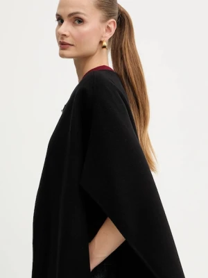 MICHAEL Michael Kors poncho z dodatkiem wełny kolor czarny MF520J6GBX