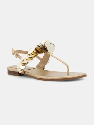 MICHAEL Michael Kors sandały na niskim obcasie damskie skórzane Loretta Thong Sandal