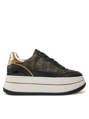 MICHAEL Michael Kors Sneakersy Hayes Metallic Empire Monogram and Leather Trainer 43F4HYFS2L Czarny