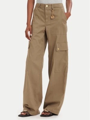 MICHAEL Michael Kors Spodnie cargo MT631013X6 Beżowy ciemny Wide Leg