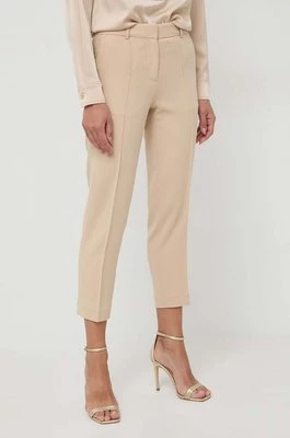 MICHAEL Michael Kors spodnie damskie kolor beżowy proste high waist
