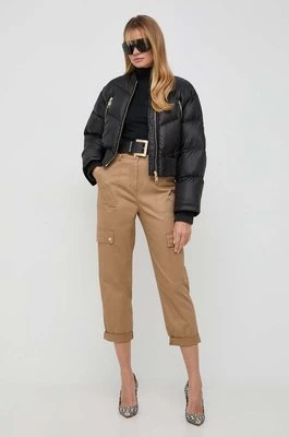 MICHAEL Michael Kors spodnie damskie kolor beżowy proste high waist