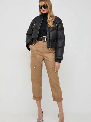 MICHAEL Michael Kors spodnie damskie kolor beżowy proste high waist