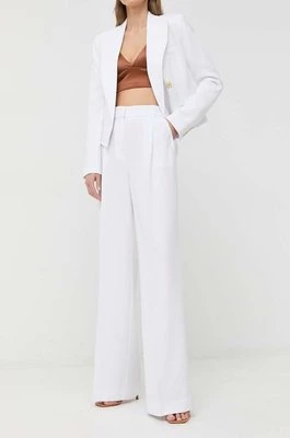 MICHAEL Michael Kors spodnie damskie kolor biały proste high waist