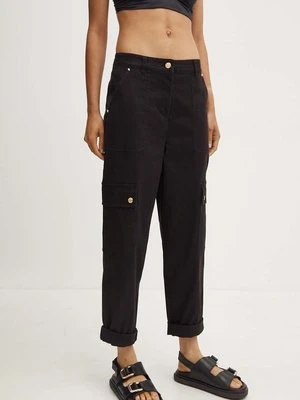 MICHAEL Michael Kors spodnie damskie kolor czarny proste high waist