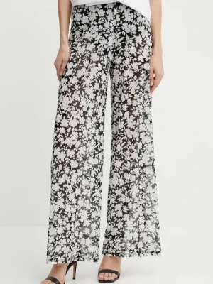 MICHAEL Michael Kors spodnie damskie kolor czarny proste high waist MM55128