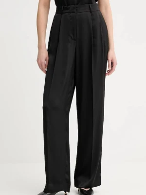 MICHAEL Michael Kors spodnie damskie kolor czarny proste high waist MT530VRAYJ