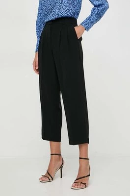 MICHAEL Michael Kors spodnie damskie kolor czarny proste medium waist