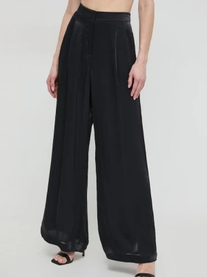 MICHAEL Michael Kors spodnie damskie kolor czarny szerokie high waist