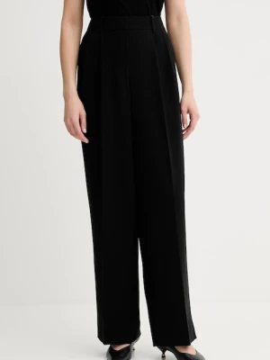 MICHAEL Michael Kors spodnie damskie kolor czarny szerokie high waist MR530RCENX