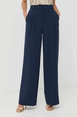 MICHAEL Michael Kors spodnie damskie kolor granatowy proste high waist