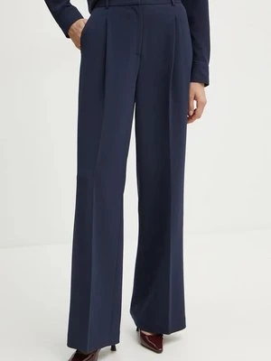 MICHAEL Michael Kors spodnie damskie kolor granatowy proste high waist